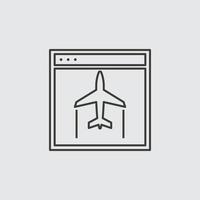 Site, aircraft, outline, icon. Web Development Vector Icon. Element of simple symbol for websites, web design, mobile app, infographics. Line symbol for website design on white background