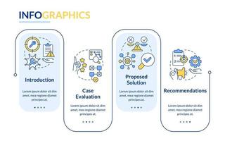 Case drafting rectangle infographic template. Studying plan. Data visualization with 4 steps. Editable timeline info chart. Workflow layout with line icons