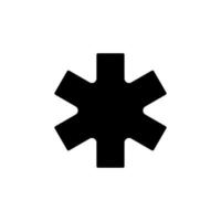 Star of life black glyph ui icon. Ambulance symbol. Emblem of medical services. User interface design. Silhouette symbol on white space. Solid pictogram for web, mobile. Isolated vector illustration