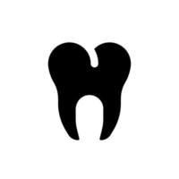 molar negro glifo ui icono. dental clínica. dental cuidado. dolor de muelas tratamiento. usuario interfaz diseño. silueta símbolo en blanco espacio. sólido pictograma para web, móvil. aislado vector ilustración