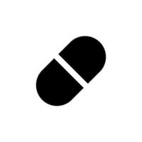 Capsule black glyph ui icon. Oral medication. Pill prescript. Remedy in shell. User interface design. Silhouette symbol on white space. Solid pictogram for web, mobile. Isolated vector illustration