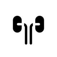 Kidneys black glyph ui icon. Organ transplantation. Checkup of urinary system. User interface design. Silhouette symbol on white space. Solid pictogram for web, mobile. Isolated vector illustration