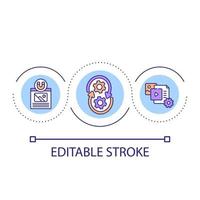 Setup of online advertising campaign loop concept icon. Automation in business promotion abstract idea thin line illustration. Isolated outline drawing. Editable stroke vector