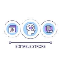 Copyright protection online loop concept icon. Checkup content unqualify. Identify plagiate abstract idea thin line illustration. Isolated outline drawing. Editable stroke vector