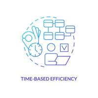 Time-based efficiency blue gradient concept icon. Complete test by speed. Usability evaluation result abstract idea thin line illustration. Isolated outline drawing vector