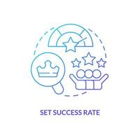 Set success rate blue gradient concept icon. Best result percentage. Positive product metrics. Evaluation abstract idea thin line illustration. Isolated outline drawing vector