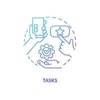 Tasks blue gradient concept icon. Attainable objectives. Assignment list. Create goals plan. Strategy abstract idea thin line illustration. Isolated outline drawing vector