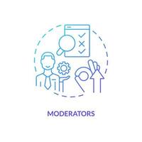 Moderators blue gradient concept icon. Facilitator for testing usability session. Research organizer abstract idea thin line illustration. Isolated outline drawing vector