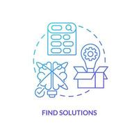 Find solution blue gradient concept icon. Determine problem solving. Deal with trouble. Correct mistake abstract idea thin line illustration. Isolated outline drawing vector