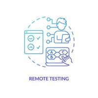 Remote testing session blue gradient concept icon. Distance usability experience assess method abstract idea thin line illustration. Isolated outline drawing vector