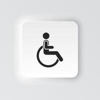 Rectangle button icon Disability. Button banner Rectangle badge interface for application illustration on neomorphic style on white background vector