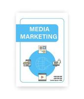 Media marketing icons business A4 documentation templates. vector