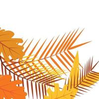tropical otoño hojas. floral vector ilustración. exótico selva antecedentes. tendencia gráficos. sin costura modelo con otoño hojas. bosque antecedentes. colores de cosecha.