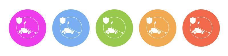 Multi colored flat icons on round backgrounds. car, insurance, crash multicolor circle vector icon on white background