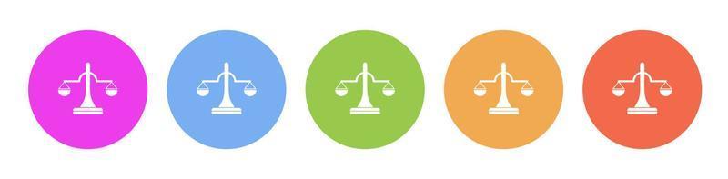 Multi colored flat icons on round backgrounds. Balance multicolor circle vector icon on white background