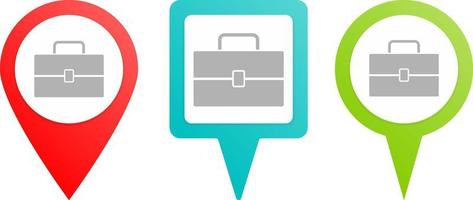 Metal lunchbox pin icon. Multicolor pin vector icon, diferent type map and navigation point.