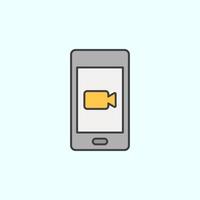mobile, camera color vector icon, vector illustration on white background