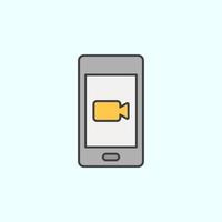 mobile, camera color vector icon, vector illustration on white background