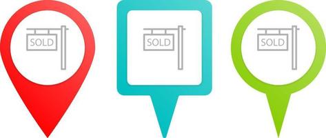 house, property, sold, pin vector icon. Multicolor pin vector icon, diferent type map and navigation point. on white background