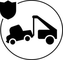 Car, insurance, tractor icon illustration isolated vector sign symbol - insurance icon vector black - Vector on white background