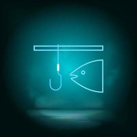 Fishing blue neon vector icon. Simple element illustration from map and navigation concept. Fishing blue neon vector icon. Real estate concept vector illustration. on white background