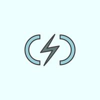 charge, flash color vector icon, vector illustration on white background