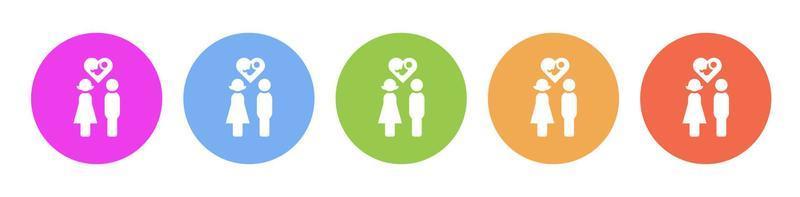 Multi colored icon Love baby parent. Button banner round badge interface for application illustration on white background vector