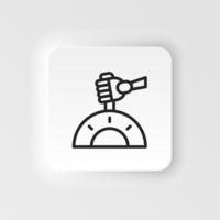 Cybernetic arm, robot control icon - Vector neumorphic style vector icon