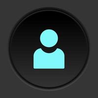 Round button icon, avatar. Button banner round, badge interface for application illustration on dark background vector