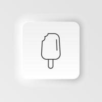 Neumorphic style food and drink vector icon. Ice cream icon isolated . Dessert symbol modern, simple, vector, icon for website design, mobile app, ui on neumorphism white background