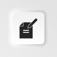 File, pencil vector icon. Simple element neumorphic style illustration File, pencil vector icon. Material concept vector illustration.