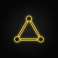 connection, network yellow neon icon .Transparent background. Yellow neon vector icon on dark background