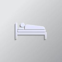 Man, sleep paper style, icon. Grey color vector background- Paper style vector icon.