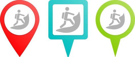 Mountain, man pin icon. Multicolor pin vector icon, diferent type map and navigation point.
