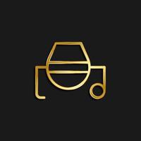 concrete, mixer gold icon. Vector illustration of golden dark background .