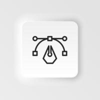 Illustration, pen vector icon. Element of design tool for mobile concept and web apps vector. Thin neumorphic style vector icon for website design on neumorphism white background