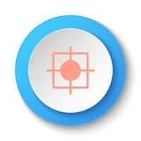 Round button for web icon, bullseye, dartboard. Button banner round, badge interface for application illustration on white background vector