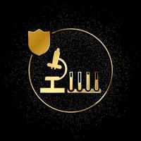 human, insurance, health gold icon. Vector illustration of golden particle background. Gold vector icon