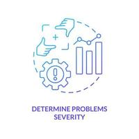Identify problems severity blue gradient concept icon. Assess usability flaws. Evaluate product condition abstract idea thin line illustration. Isolated outline drawing vector