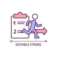 Avoidance of work duties RGB color icon. Decline task at workplace. Reject job assignments. Absenteeism. Isolated vector illustration. Simple filled line drawing. Editable stroke