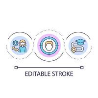 Student-centered learning loop concept icon. Learner oriented education abstract idea thin line illustration. Educational pathway. Isolated outline drawing. Editable stroke vector