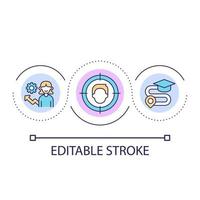 Student-centered learning loop concept icon. Learner oriented education abstract idea thin line illustration. Educational pathway. Isolated outline drawing. Editable stroke vector