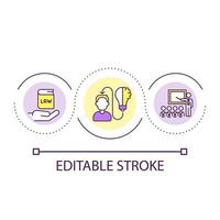 Corporate compliance training loop concept icon. Inform employees about workplace safety abstract idea thin line illustration. Isolated outline drawing. Editable stroke vector