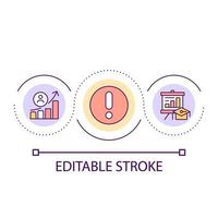 Analyse student performance issue loop concept icon. Assessing and prediction of progress abstract idea thin line illustration. Isolated outline drawing. Editable stroke vector