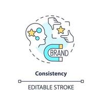 Consistency concept icon. Standard patterns. User experience design principle abstract idea thin line illustration. Isolated outline drawing. Editable stroke vector