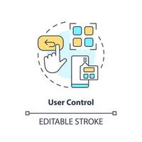 User control and freedom concept icon. Usability heuristic. UX design principle abstract idea thin line illustration. Isolated outline drawing. Editable stroke vector