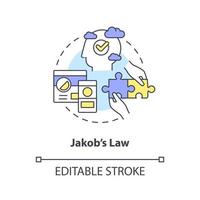 Jakob Nielsen law concept icon. Pattern usage. Mental model in user experience design abstract idea thin line illustration. Isolated outline drawing. Editable stroke vector