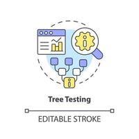 Tree testing concept icon. UX research method. Mental model in user experience design abstract idea thin line illustration. Isolated outline drawing. Editable stroke vector