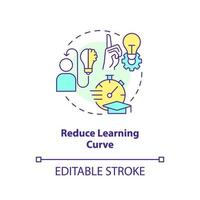 Reduce learning curve concept icon. Benefit of using familiarity in UX design abstract idea thin line illustration. Isolated outline drawing. Editable stroke vector