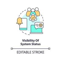 System status visibility concept icon. Keep user informed. UX design principle abstract idea thin line illustration. Isolated outline drawing. Editable stroke vector